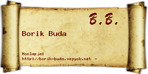 Borik Buda névjegykártya